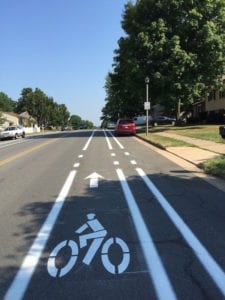 Leesburg bike lane - photo by Town of Leesburg