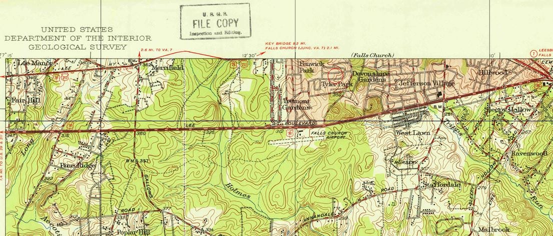 Falls Church Airpark map 1951