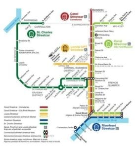 New Orleans streetcar system map