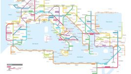 ancient roman roads shown as a modern metro map