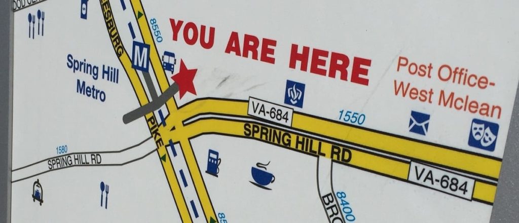 wayfinding sign spring hill metro tysons virginia