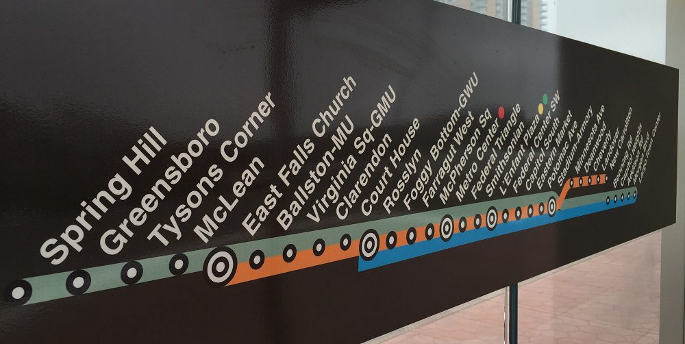 DC metrorail station route sign