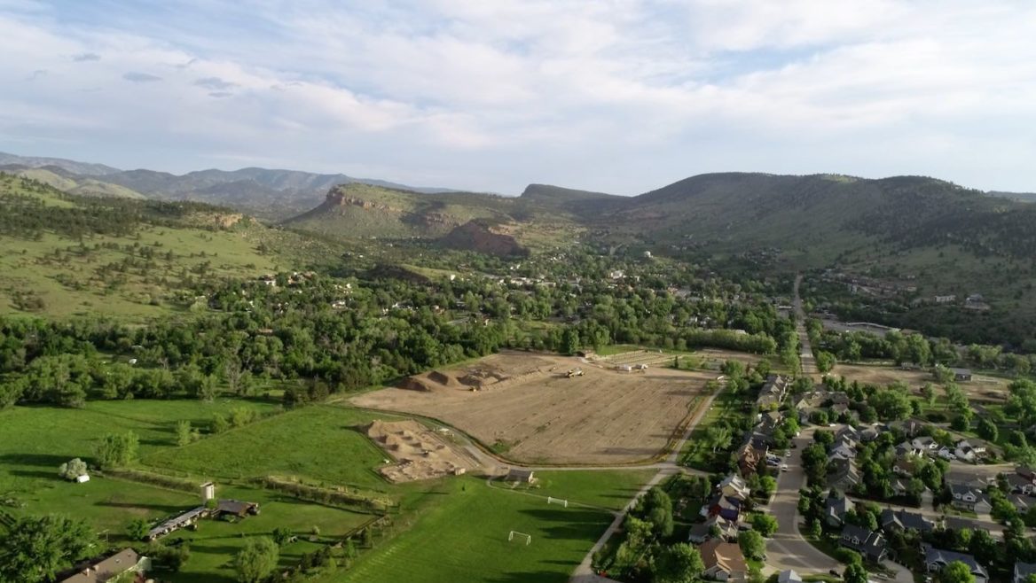 Town of Lyons Colorado aerial view
