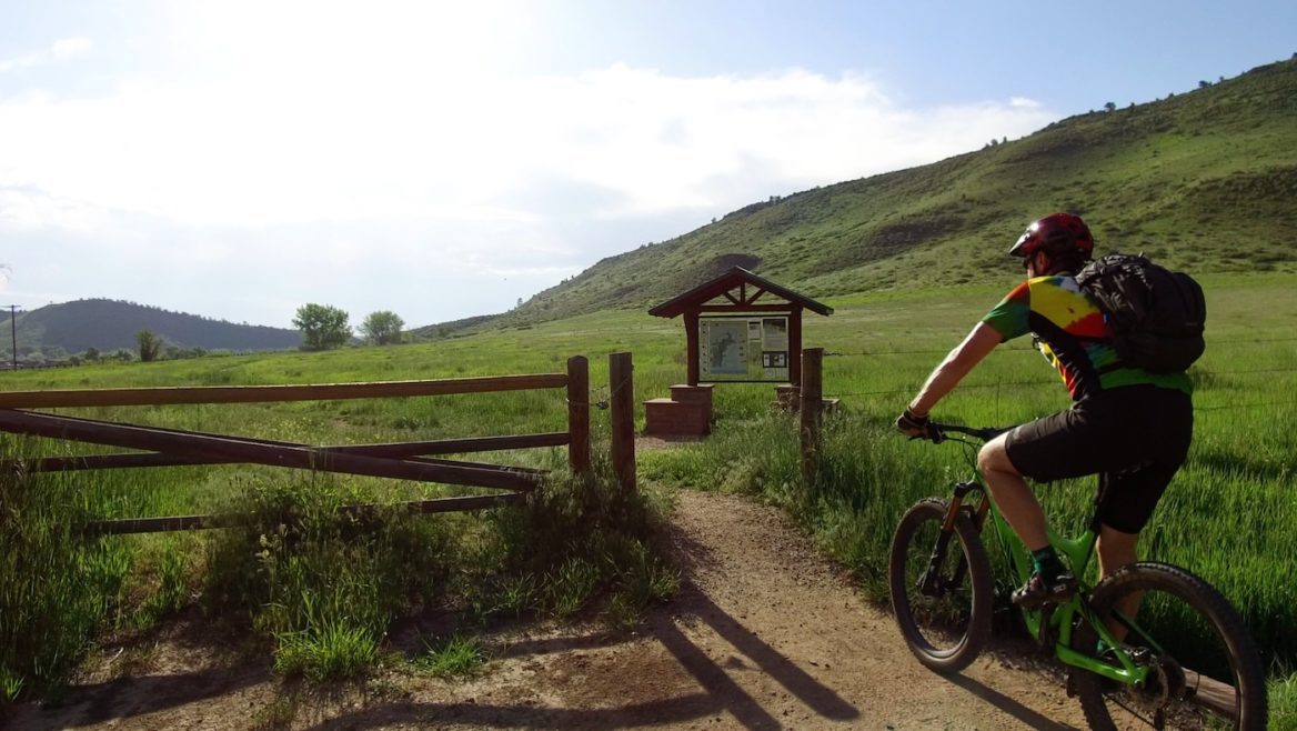 Town of Lyons Colorado mountain biker