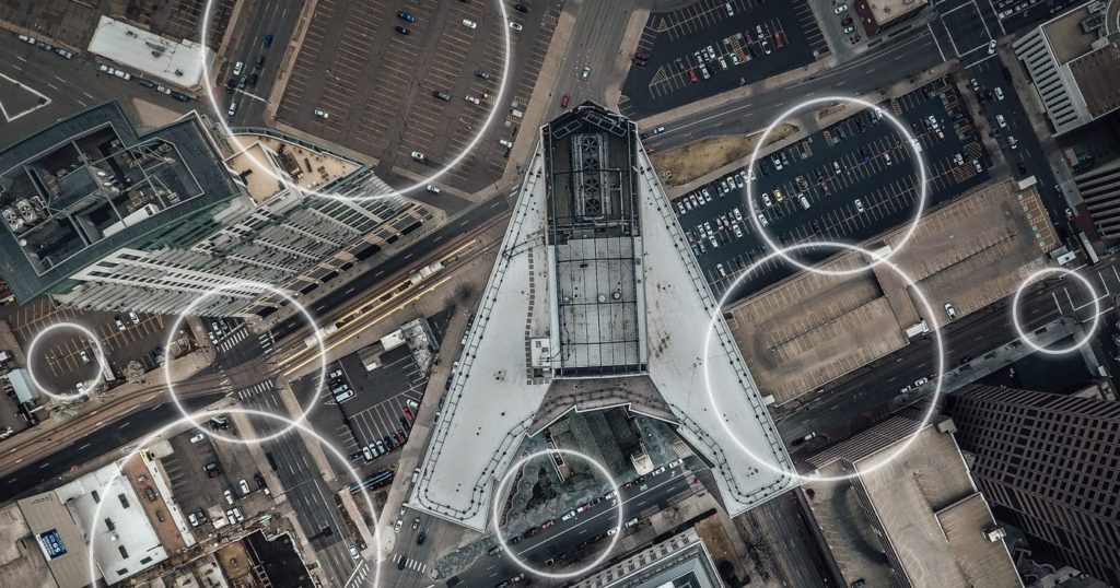 Bird's eye view of Denver - TDM parking article Wells + Associates