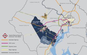 Transportation Map of Prince William County courtesy of Prince William County Department of Economic Development