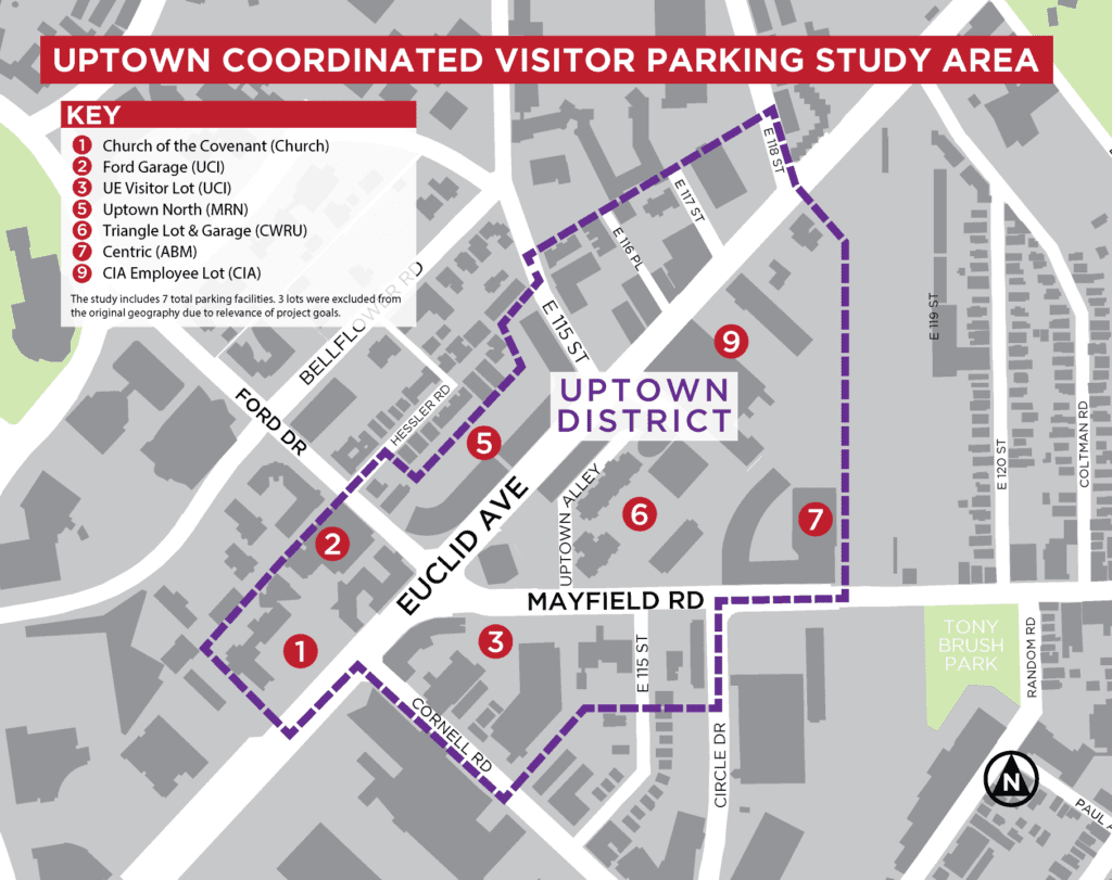 cleveland university circle visitor parking study area map