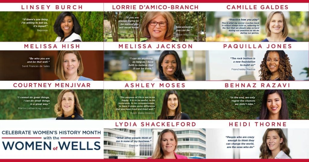 Women of Wells + Associates 2020 - Women's History Month graphic