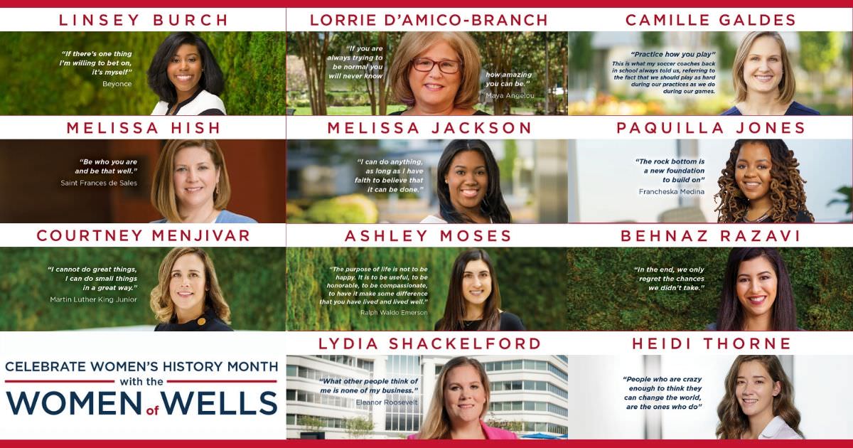 Women of Wells + Associates 2020 - Women's History Month graphic