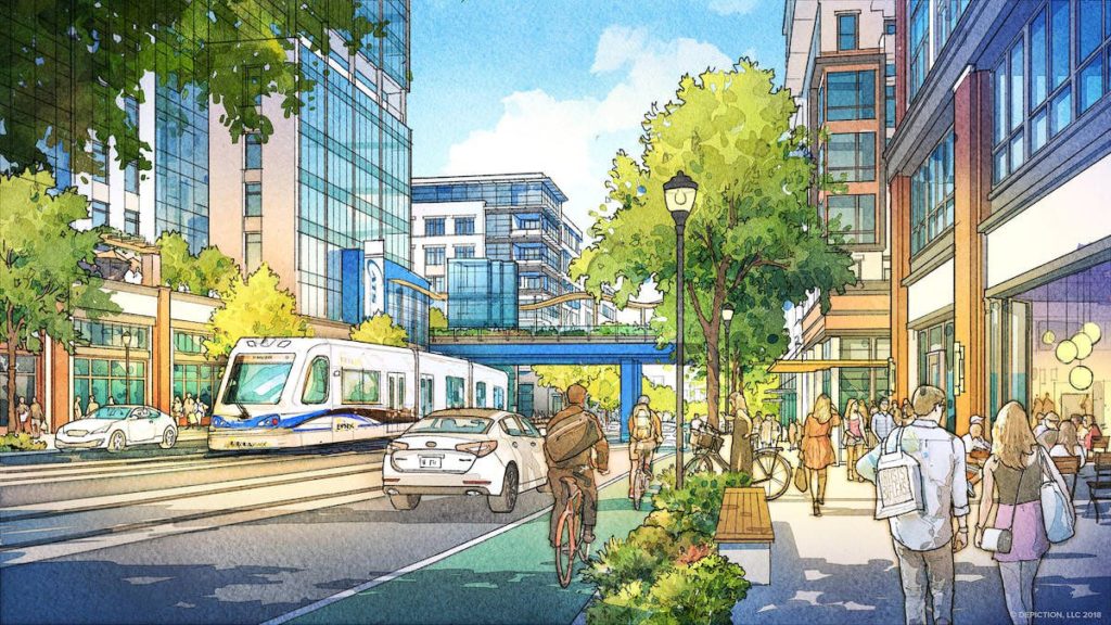 charlotte gateway district street rendering source - city of charlotte