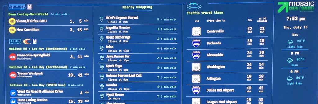 real-time transit information screen