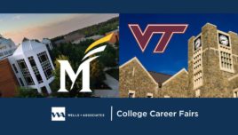 image of GMU and Virginia Tech campuses for Wells + Associates college career fair