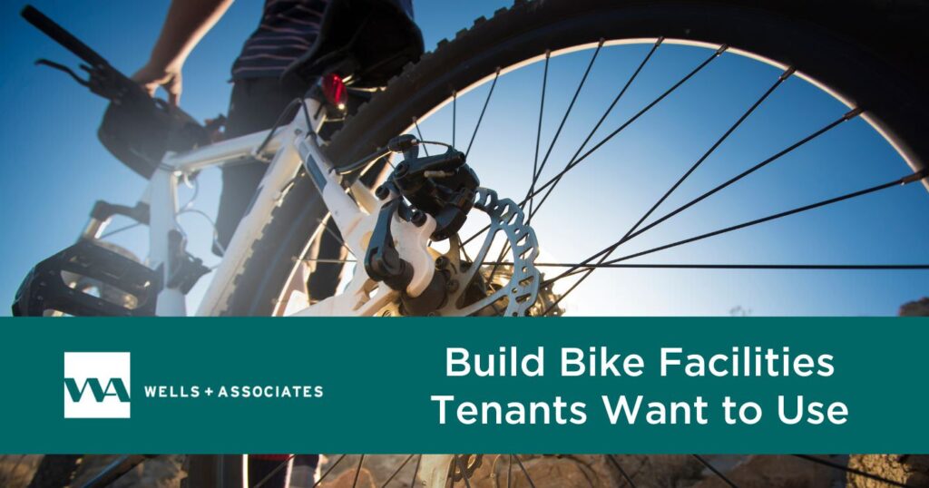 graphic showing bicycle for article: "5 Steps to Building Bike Facilities Tenants Want to Use"
