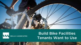 graphic showing bicycle for article: "5 Steps to Building Bike Facilities Tenants Want to Use"