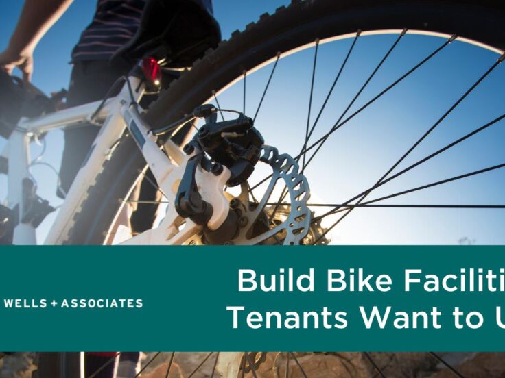 graphic showing bicycle for article: "5 Steps to Building Bike Facilities Tenants Want to Use"