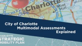 design showing map of charlotte for blog about city of charlotte multimodal assessments under the CTR guidelines