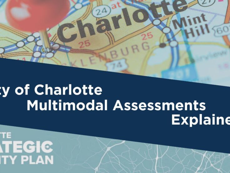 design showing map of charlotte for blog about city of charlotte multimodal assessments under the CTR guidelines