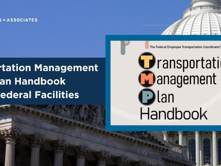 graphic showing the US Capitol building for webpage about the Transportation Management Plan (TMP) Handbook for Federal Facilities