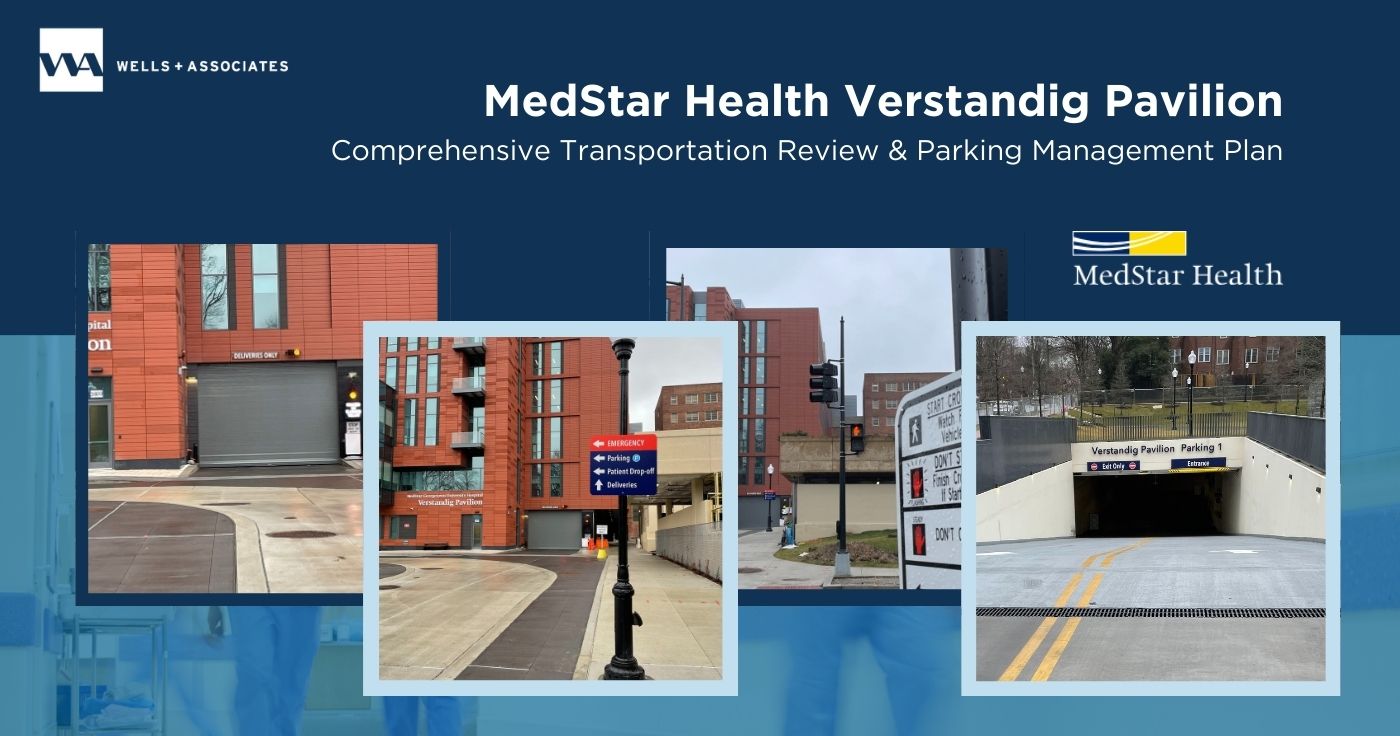 Graphic showing the new MedStar Health Pavilion in Georgetown CTR and parking management plan